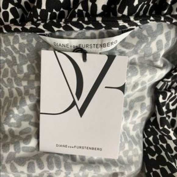 DVF Diane von Furstenberg Natalie Tiny marks Black white dot dress shift new 6 - Picture 5 of 5